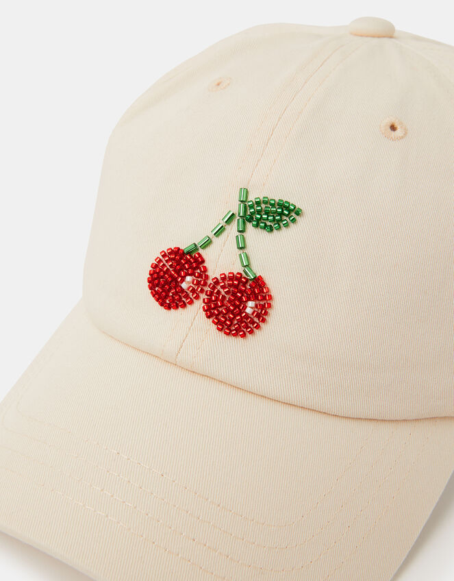 Beaded Cherry Baseball Cap, , large
