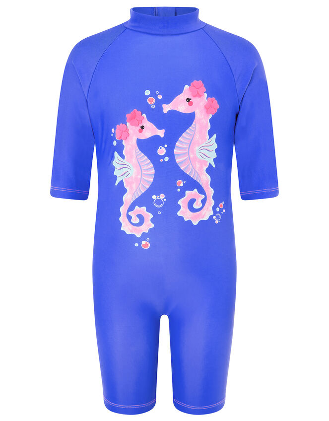 Seahorse Sunsafe Swimsuit with Recycled Polyester, Purple (PURPLE), large