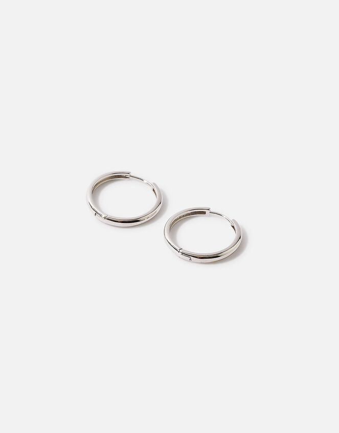 Platinum-Plated Chunky Hoop Earrings, , large