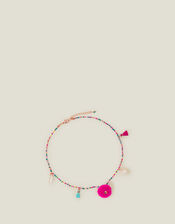 Girls Pom-Pom Shell Necklace, , large