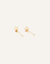 14ct Gold-Plated Interchangeble Charm Hoop Set, , large