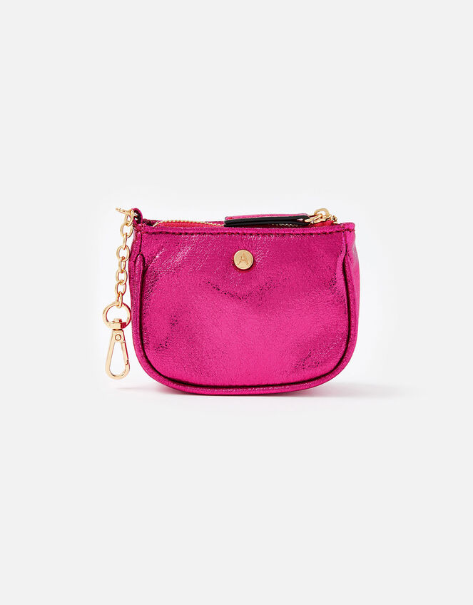 Mini Metallic Purse Keyring, Pink (FUCHSIA), large