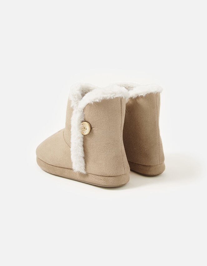 Suedette Slipper Boots, Tan (TAN), large