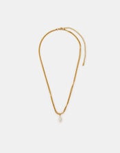 Stainless Steel Layered Pearl Charm Necklace, , large