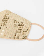 Sequin Sparkle Face Covering, Gold (GOLD), large