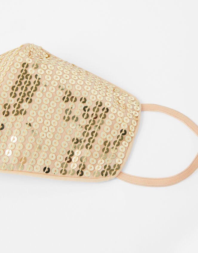 Sequin Sparkle Face Covering, Gold (GOLD), large