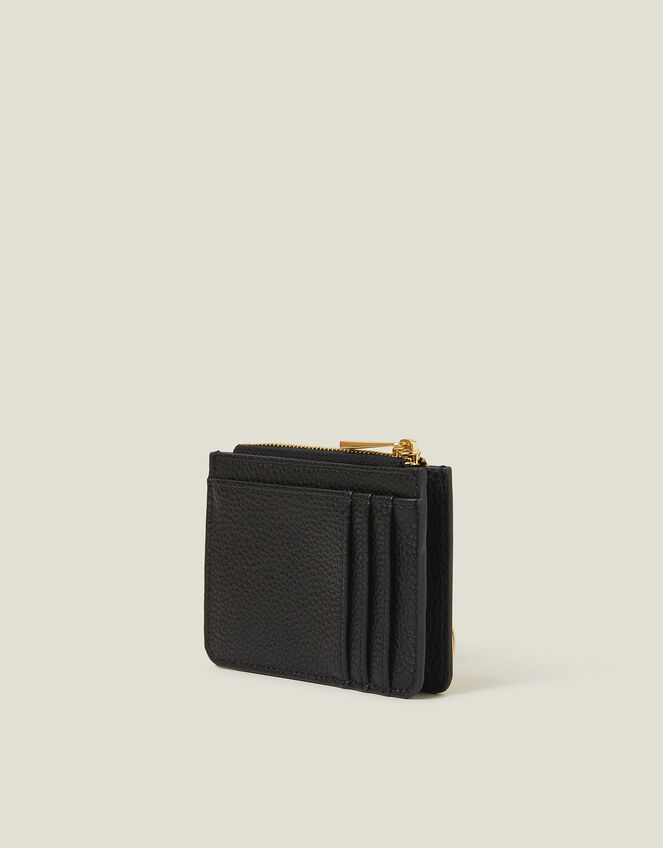 Faux Leather Key Chain Purse, Black (BLACK), large