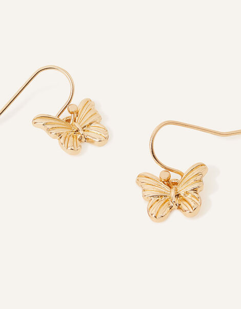 Butterfly Short Drop Earrings , , large