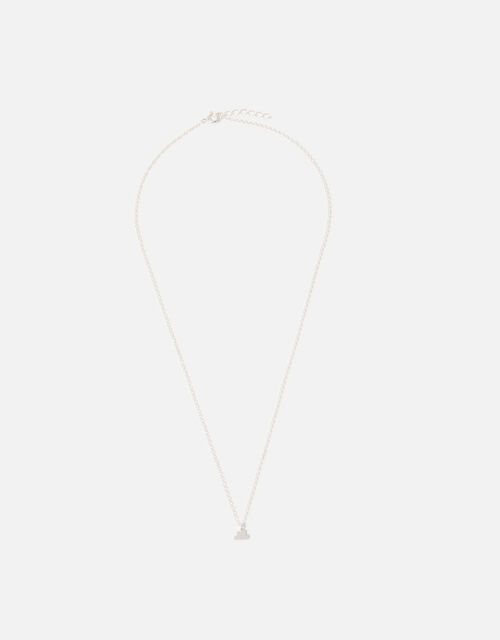 Sterling Silver Cloud Pendant Necklace, , large