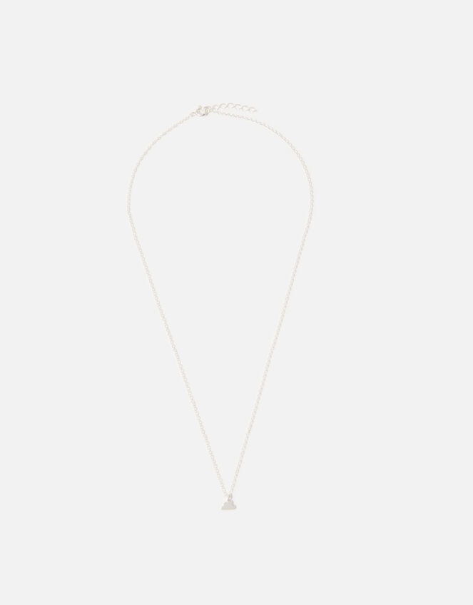 Sterling Silver Cloud Pendant Necklace, , large