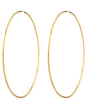 Gold-Plated Large Hoop Earrings, , large