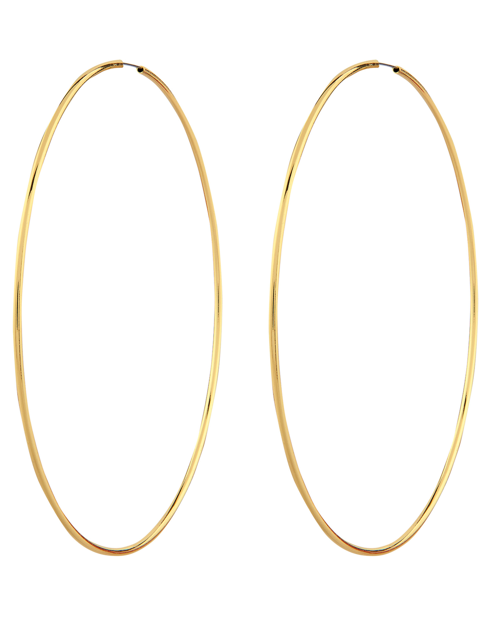 Gold-Plated Large Hoop Earrings, , large