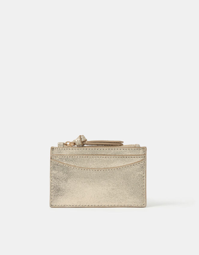 Suede Card Holder, Gold (GOLD), large