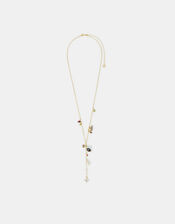 14ct Gold-Plated Semi Precious Lariat Necklace, , large