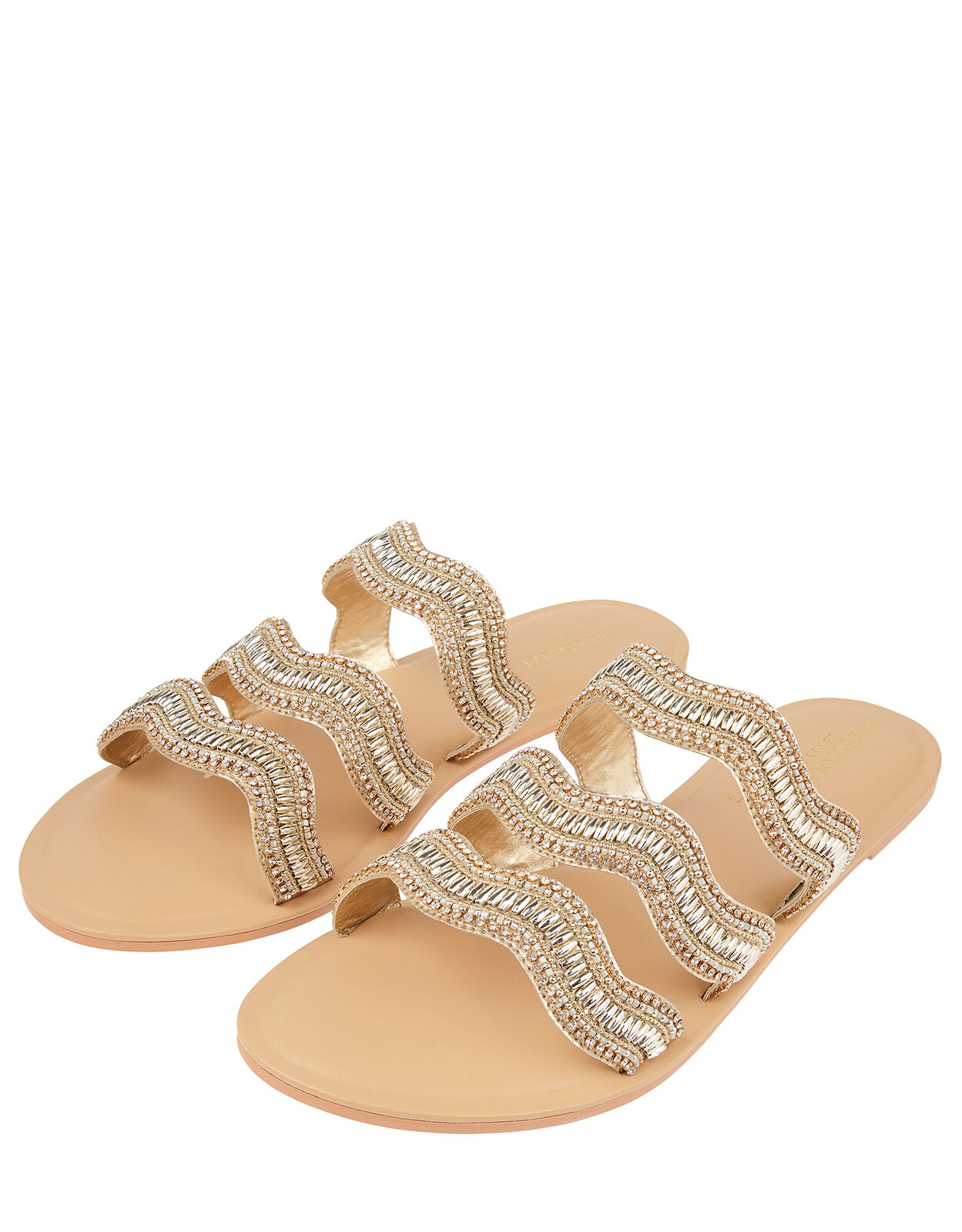 Gold beaded sandals online
