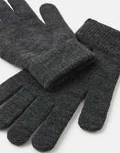 Super-Stretch Knit Gloves, Grey (GREY), large