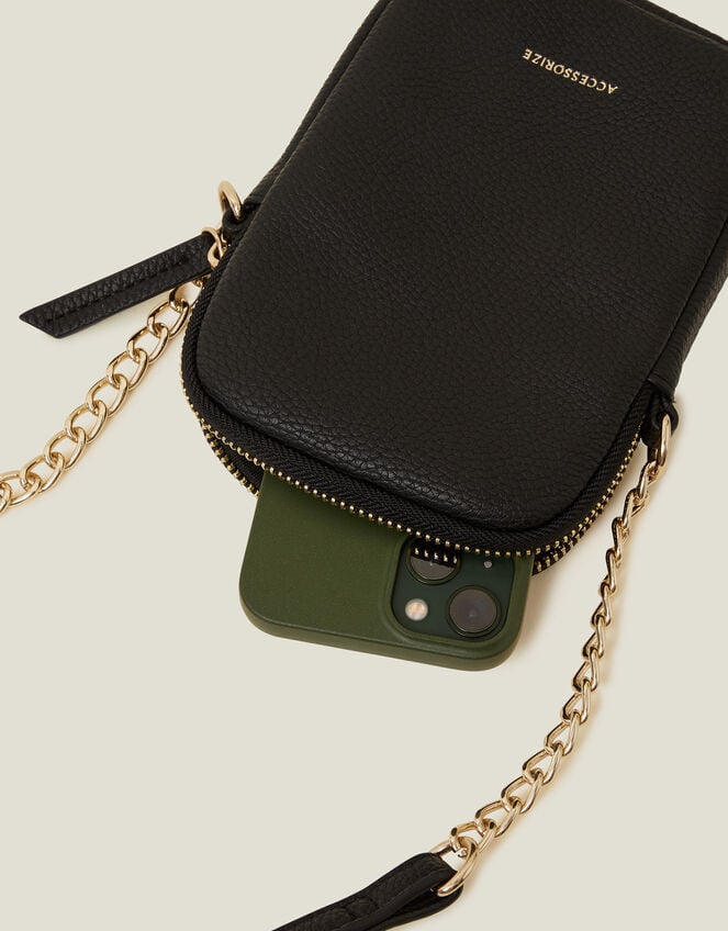 Chain Strap Phone Purse, Black (BLACK), large