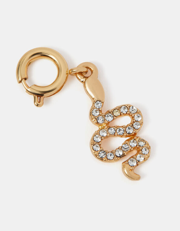 Diamanté Snake Jewellery Charm, , large