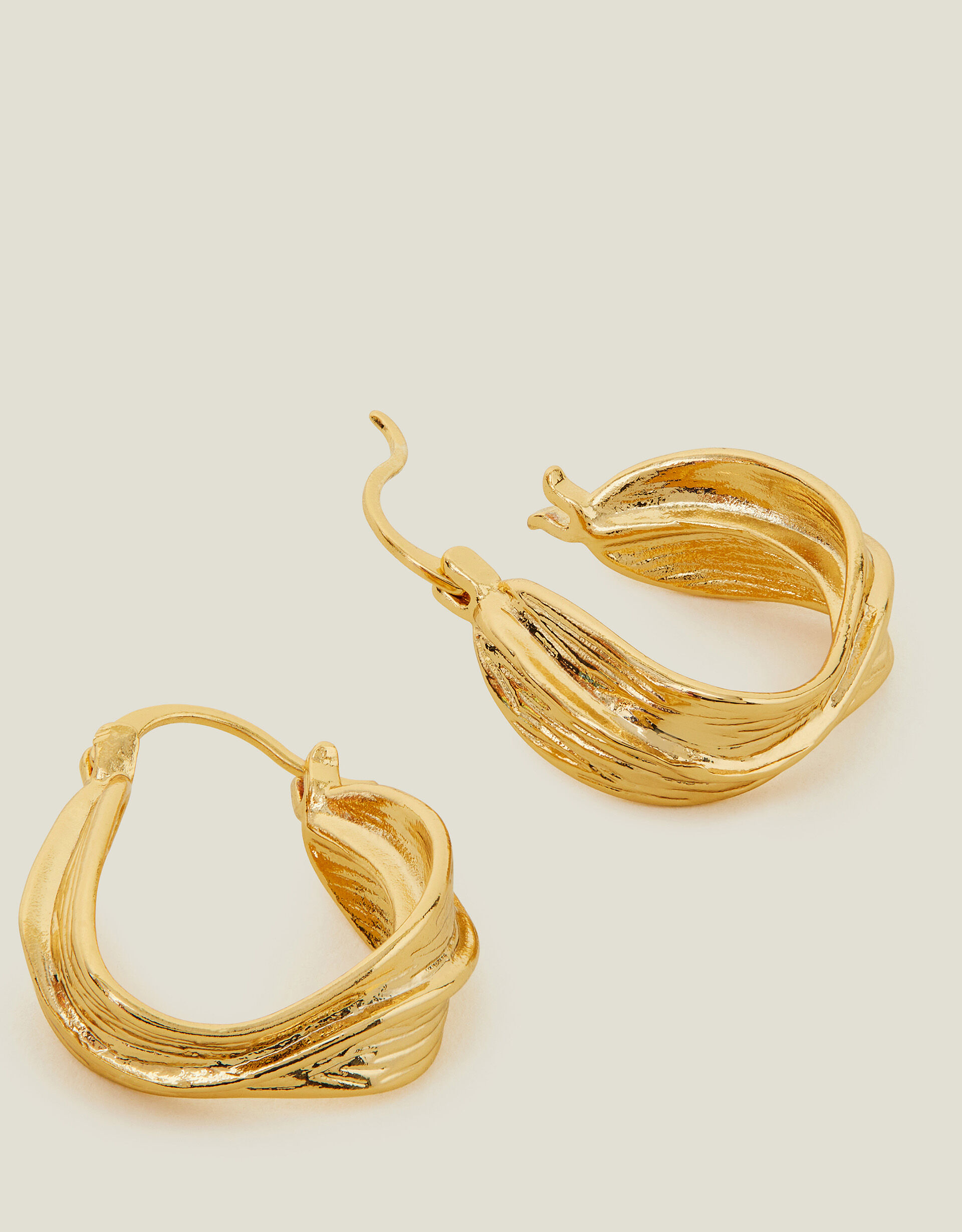 14ct Gold Plated Twisted Horseshoe Hoop Earrings