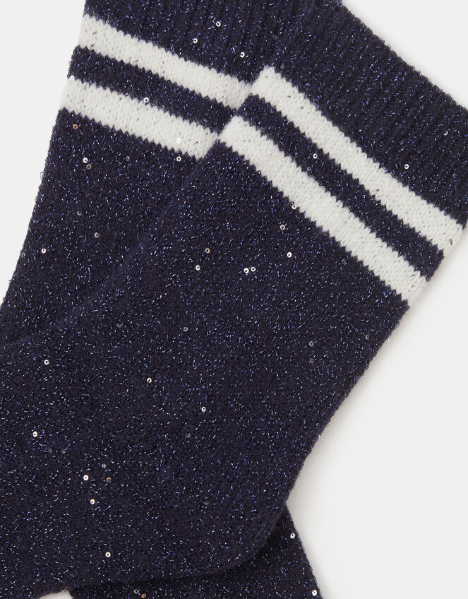 Varsity Stripe Sequin Socks, , large