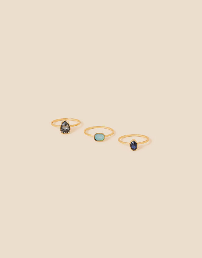 Mixed Stone Stacking Rings Set of Three, Multi (DARKS-MULTI), large