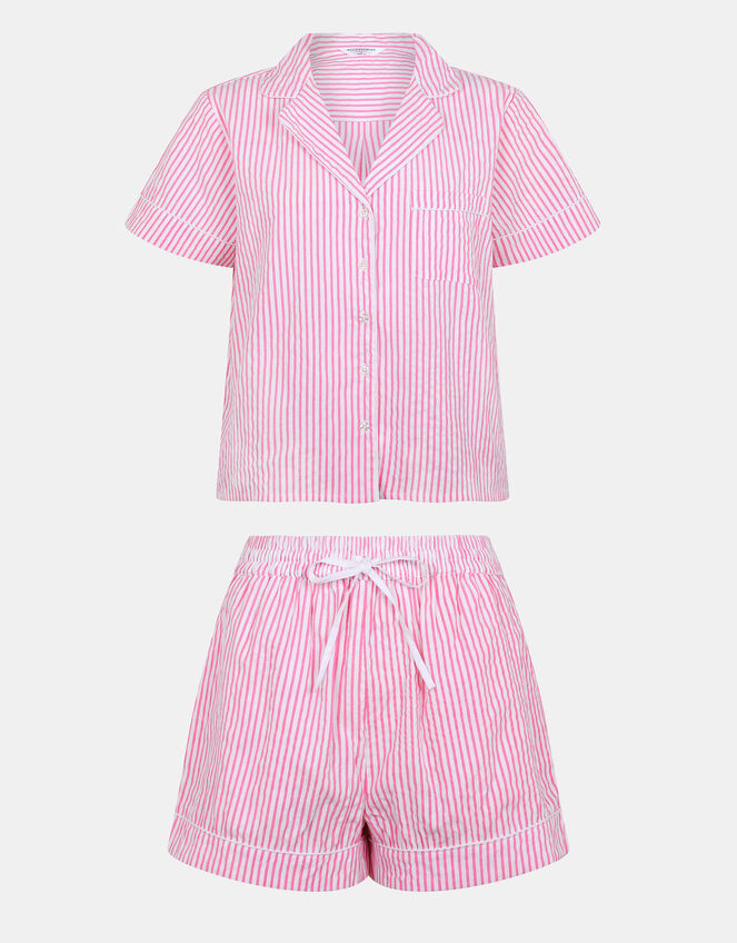 Stripe Cotton Short Pyjamas Set, Pink (PINK), large