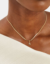 14ct Gold-Plated Pear Pendant Necklace, , large