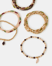 10-Pack Beaded Stretch Bracelets, , large