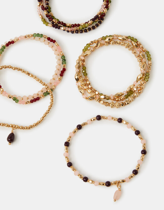 10-Pack Beaded Stretch Bracelets, , large