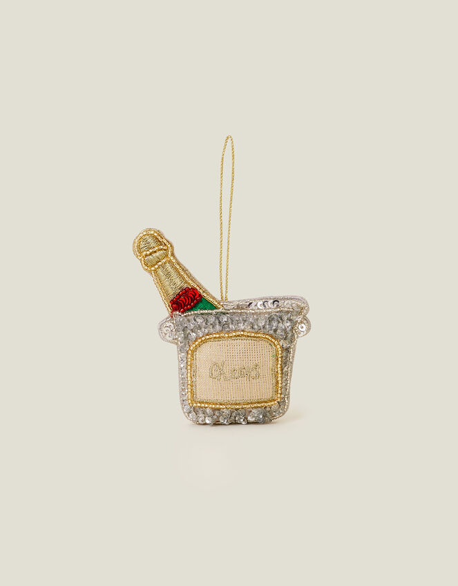 Embellished Champagne Hanging Decoration, , large