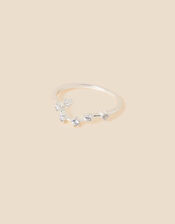 Recycled Sterling Silver Sparkly Constellation Taurus Ring, White (ST CRYSTAL), large