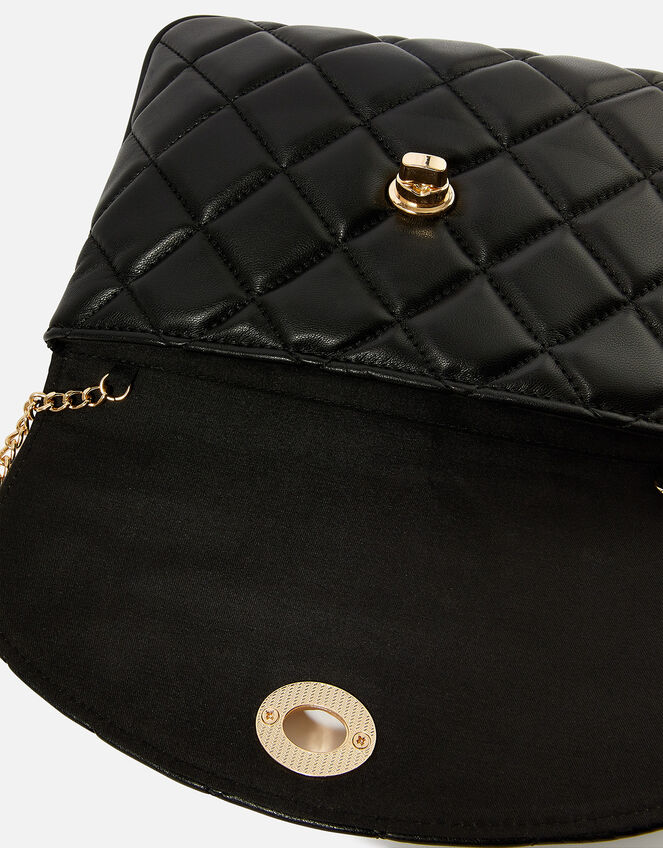 Quilted Clutch Bag, Black (BLACK), large