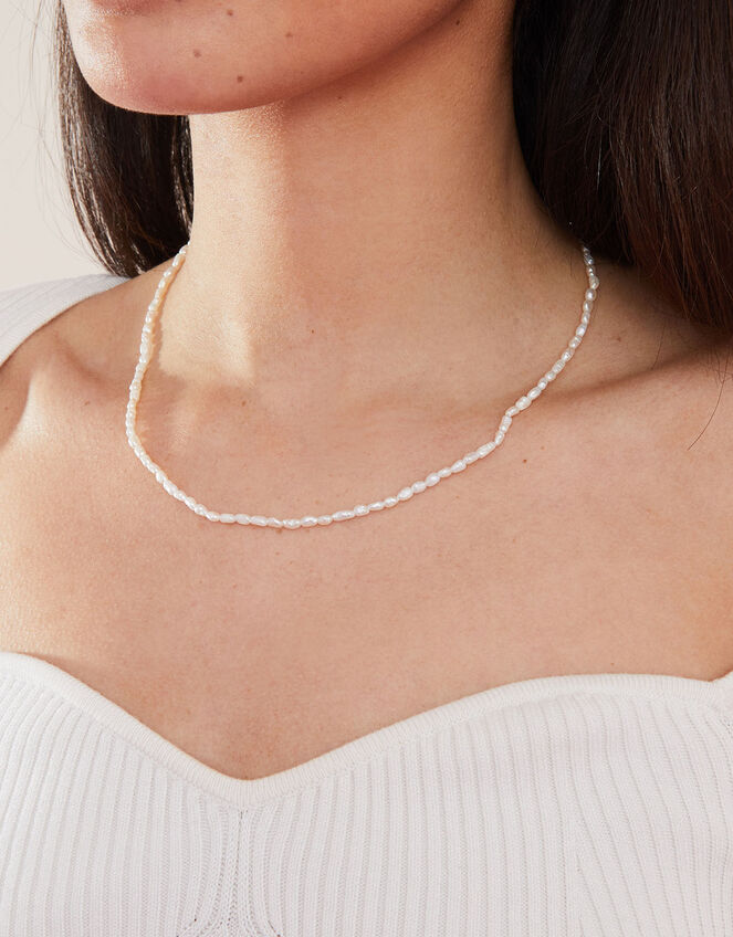 14ct Gold-Plated Seed Pearl Necklace, , large