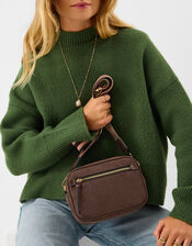 Double Zip Crossbody Bag, , large