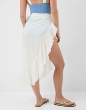 Ruffle Sarong Skirt, White (WHITE), large