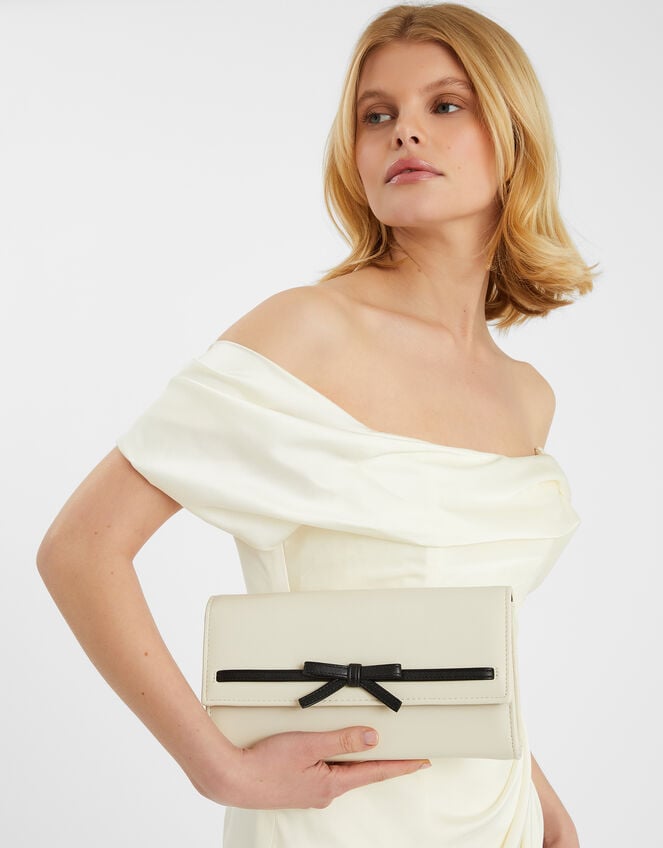 Bow Detail Clutch Bag, , large