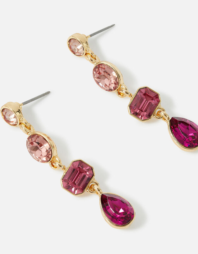 Willow Eclectic Stones Long Earring, Pink (FUCHSIA), large