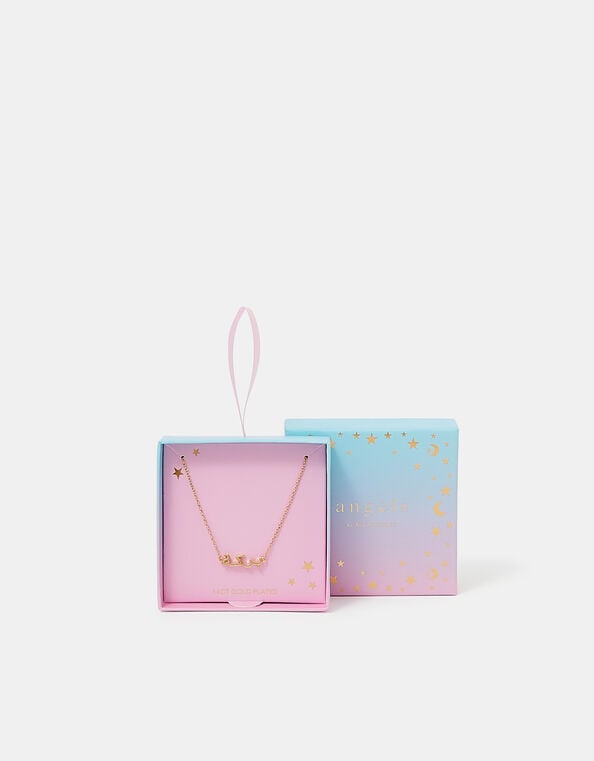 Girls 14ct Gold-Plated Barakah Arabic Pendant Necklace, , large