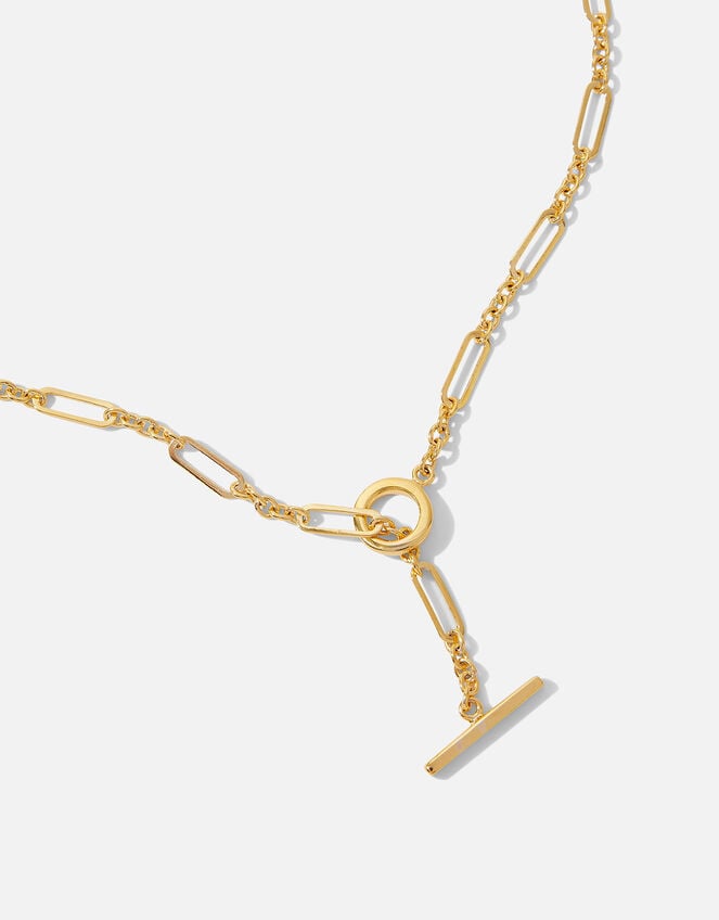 Gold Vermeil Chunky T-Bar Chain Necklace, , large