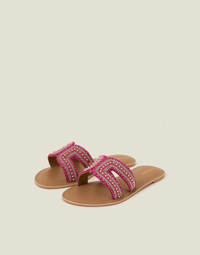 Embellished Cut-Out Slide Sandals Pink, Pink (PINK), large