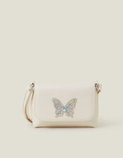 Girls Diamante Butterfly Bag, , large