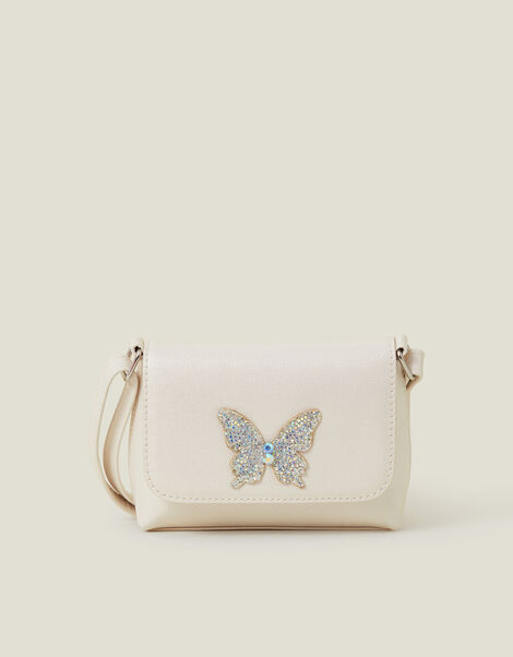 Girls Diamante Butterfly Bag, , large