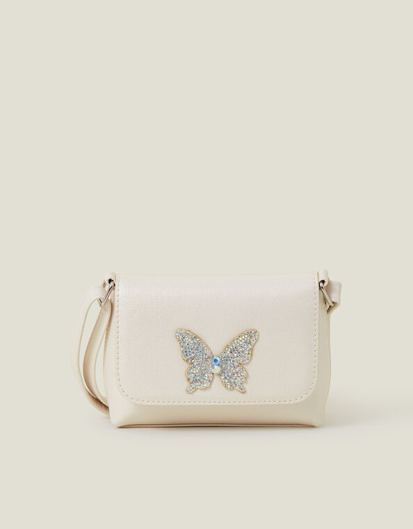 Girls Diamante Butterfly Bag, , large