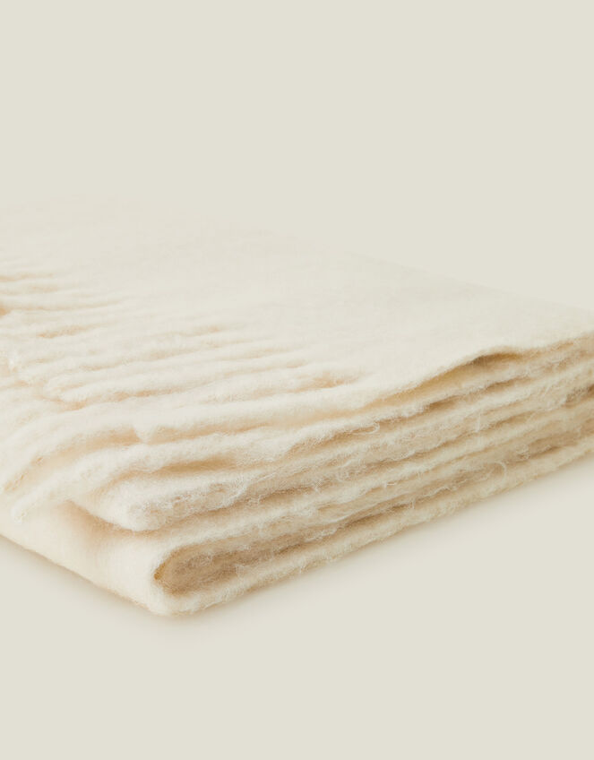 Plain Tassel Scarf, Natural (NATURAL), large