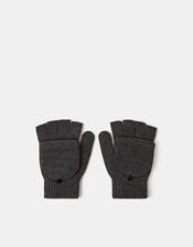 Plain Capped Gloves, Grey (GREY), large