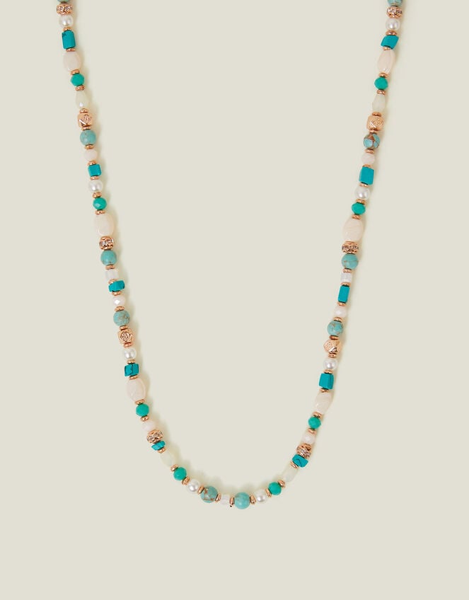 Mix Beaded Necklace Turquoise, , large