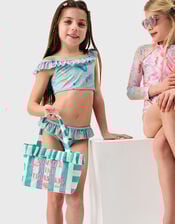 Girls Summer Time Stripe Tote Bag, , large