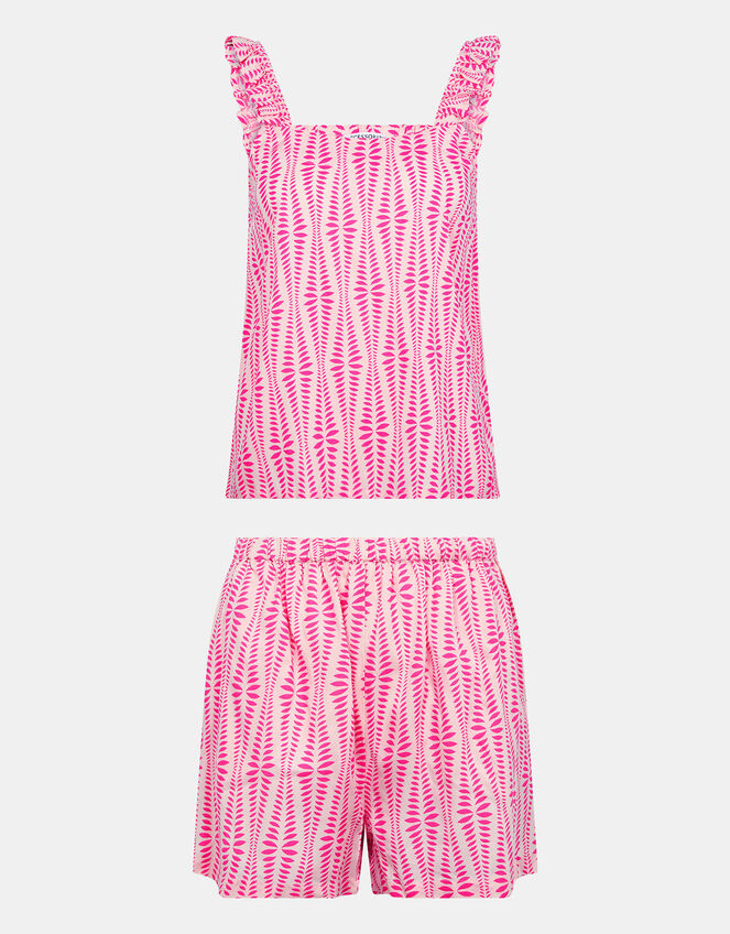 Ikat Frill Short Pyjamas Set, Pink (PINK), large