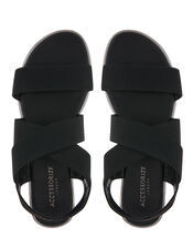 Elasticated Strap Sandals, Black (BLACK), large