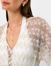 Crochet Maxi Kaftan Dress, White (WHITE), large